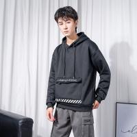 唐狮男装黑色男士卫衣男连帽衫韩版宽松百搭潮牌外套