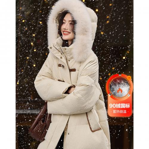 带帽毛领羽绒服