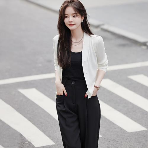 【V领简约针织开衫】2023秋季新品长袖时髦减龄百搭针织衫女