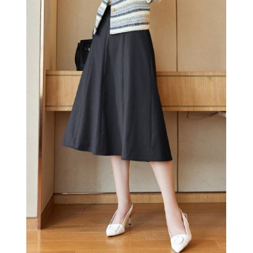 【金属装饰】春秋季款通勤风扣畔装饰百搭中长半身裙