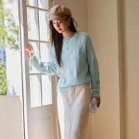 【时尚圆领】2023秋冬新品时尚圆领气质绞花套头长袖线衫