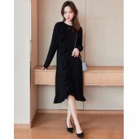 【波浪边】春秋季款法式浪漫风精致套头长袖线衫连衣裙