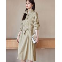 【精致立领】春秋季款都市休闲风斜纹面料宽松立领简约连衣裙