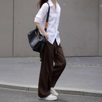 【阔腿】2023秋季新品抽绳高腰垂感阔腿西裤休闲裤女