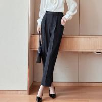 【直筒裤】夏秋季款高翻边气质九分休闲干练通勤风西裤女