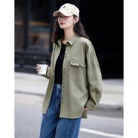 德玛纳polo领外套女长袖气质秋季新款洋气小个子衬衫百搭上衣