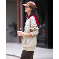 德玛纳复古连帽卫衣女春秋新款小个子长袖上衣高级感宽松外套