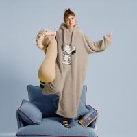 yso史努比冬季轻软款睡衣女珊瑚绒轻软连体睡衣可外出家居服D