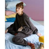 yso史努比冬季睡衣女圆领卡通珊瑚绒套装可外穿家居服D