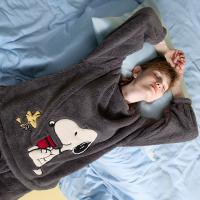 yso史努比冬季睡衣女圆领卡通珊瑚绒套装可外穿家居服D
