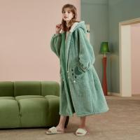 yso冬季女款轻软睡衣卡通可爱珊瑚绒睡袍家居服可外穿D