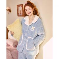 GUKOO/果壳女夹棉保暖睡衣套装冬