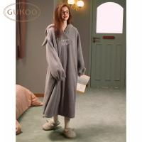 Gukoo/果壳睡袍女冬长款睡裙女冬睡衣女薄款万圣节小恶魔家居服D