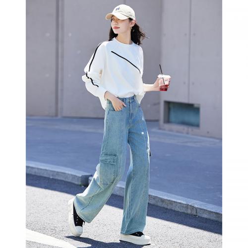 德玛纳圆领白色卫衣女士新款爆款春秋季高级感小个子宽松外套