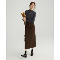 德玛纳显瘦工装a字半身裙女士新款显瘦设计感小众气质长裙子