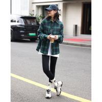 德玛纳女式格纹衬衫长袖高级休闲时尚冬季衬衣