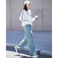 德玛纳圆领白色卫衣女士新款爆款春秋季高级感小个子宽松外套