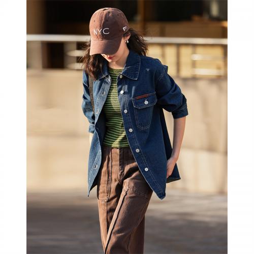 【随性风牛仔外套】摩登贴袋宽松挺括造型感舒适休闲显瘦丹宁上衣