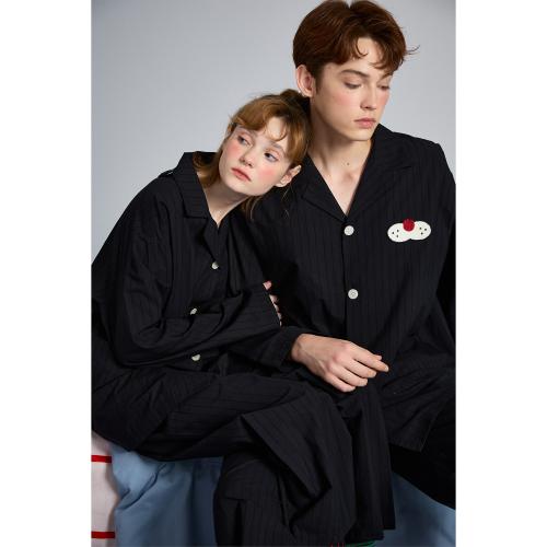 yso【酷猫系列】情侣睡衣春秋睡衣女套装无性别家居服男大码长袖C