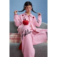 yso【礼物系列】半边绒睡衣女冬季新款松弛感加绒厚可外穿家居服D