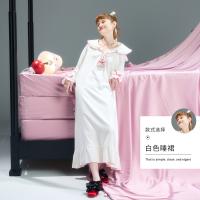 yso【礼物系列】公主风睡裙女春秋纯棉甜美睡衣可外穿家居服长裙C
