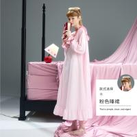 yso【礼物系列】公主风睡裙女春秋纯棉甜美睡衣可外穿家居服长裙C