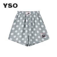 yso【酷猫系列】夏季睡裤波点卡通印花睡衣短裤舒适简约家居服B