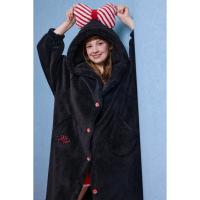 yso【礼物系列】珊瑚绒睡袍冬季新款睡衣女蝴蝶结睡袍甜美家居服D