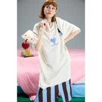 yso【礼物系列】连体睡衣女夏季睡裙条纹可爱印花家居服套装B