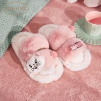 果壳毛毛拖鞋女迪士尼ip联名平底踩屎感居家防滑可外穿毛绒棉拖鞋
