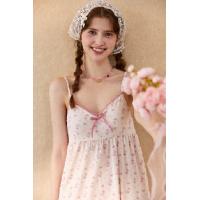 【Gukoo果壳】夏季纯棉甜美碎花吊带睡衣女式睡裙带胸垫