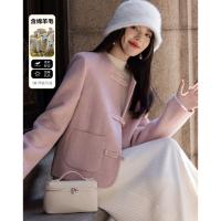 【雪野一梦】冬季国风新中式氧感绵羊毛双面呢盘扣大衣女外套短款
