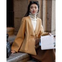 【墨雨云间】24冬款国风新中式牛角扣挂绳松弛A字好搭女式外套