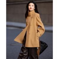 【千金玛德琳】冬季静奢老钱风绵羊毛顺毛呢腰带遮肉大衣女式外套