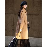 【韩剧女主穿搭】冬季静奢老钱风牛角扣大贴袋遮肉中长大衣外套女