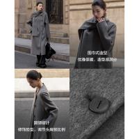 【轻盈衣橱】冬季静奢老钱围巾式绵羊毛高保暖舒适藏肉好搭长外套