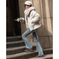 【云朵泡芙】冬零压感15D翻领可脱卸狐狸毛90鸭绒短羽绒服女