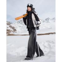 【北欧棉三防系统】冬季户外撞色90鸭绒连帽短款羽绒保暖外套女