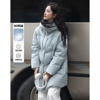 【轻量暖冬】冬季90鸭绒连帽简约保暖藏肉中长款羽绒服女式外套