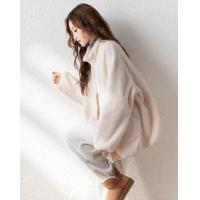 2024秋冬女立领左胸图案长袖宽松外套减龄百搭韩系慵懒风时尚