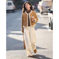 【仿麂皮羊羔毛外套】24年春款时尚复古撞色拼接设计外套女