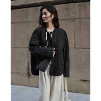 【简约黑外套】2024冬款层次感压褶面料轻盈舒适宽松上衣女