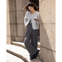 【气质灰小香外套】2024冬款精致感优雅通勤简约舒适圆领上衣