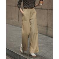 【文艺云感棉】春季松弛感通勤大口袋长裤舒适遮肉好搭休闲裤女