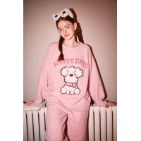 【Gukoo果壳】miiiiichan秋冬新雪尼尔半边绒保暖宽松圆领情侣套装