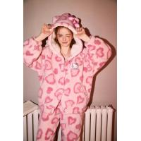 【Gukoo果壳】冬季睡衣女HelloKitty系列豹纹满印女士家居服套装