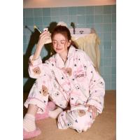 【Gukoo果壳】秋冬睡衣女蝴蝶结满印粉色毛茸长袖女士家居服套装