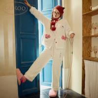 Gukoo/果壳睡衣女冬季HelloKitty联名新款保暖女士家居服套装D