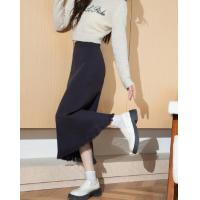 2024秋冬女流苏一步针织长裙设计感高级百搭时尚简约淑女包臀