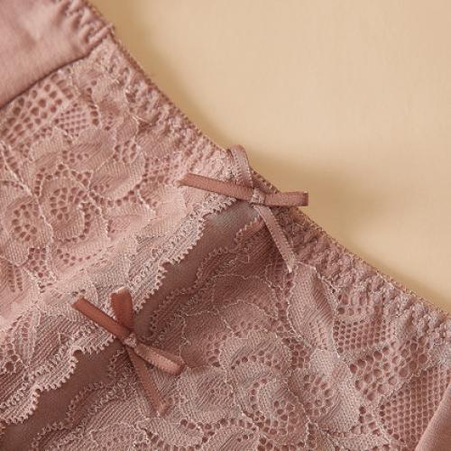 【含桑蚕丝裆底】女士内裤四季高腰蕾丝拼接提臀内裤组合两条装